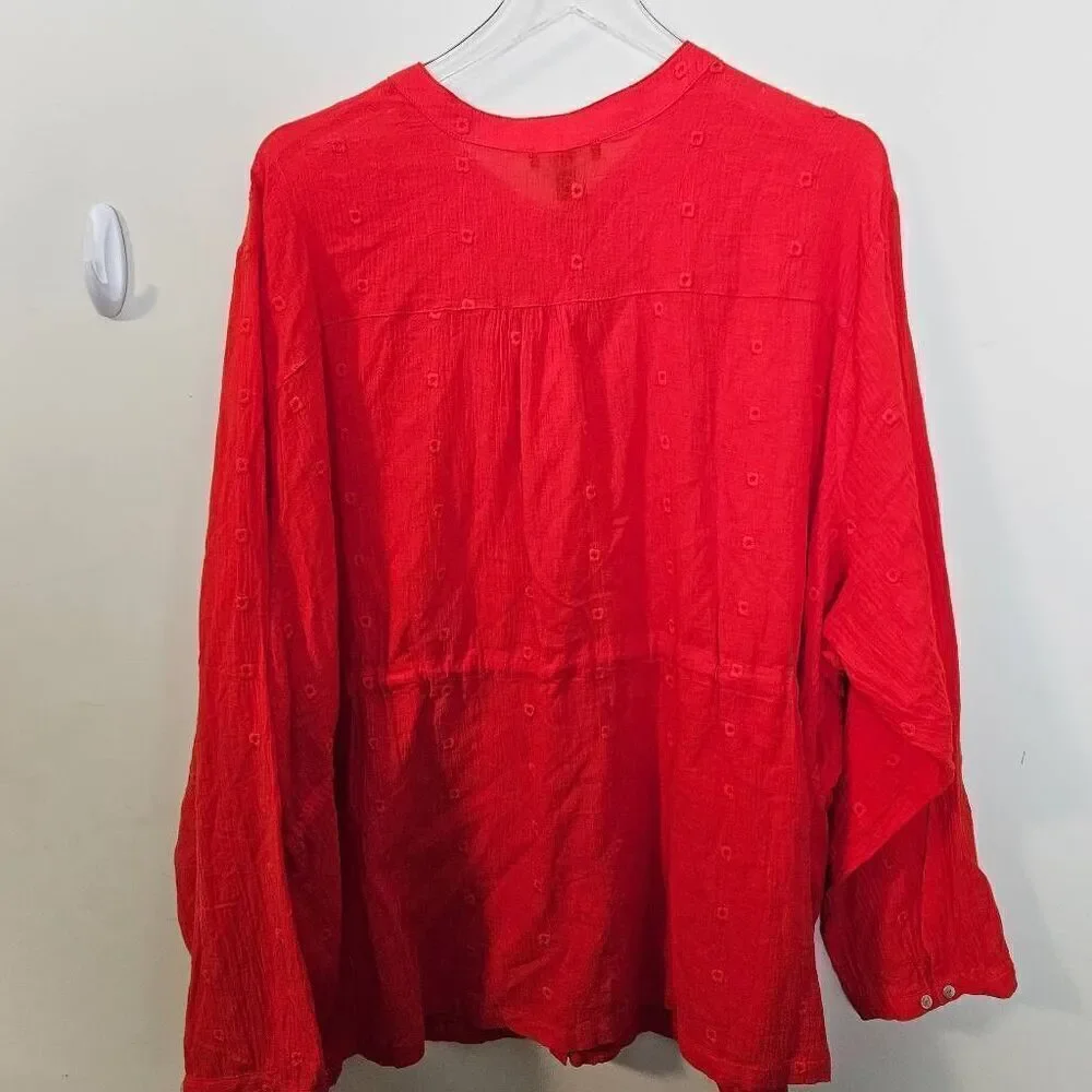 Torrid Red Gauze Embroidered Jacket 5X NWT